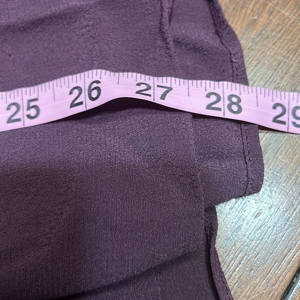 Anthro Kimchi Blue Plum Purple Low V Neck Open Back Peplum Hem Boho Top Sz L - Picture 11 of 11